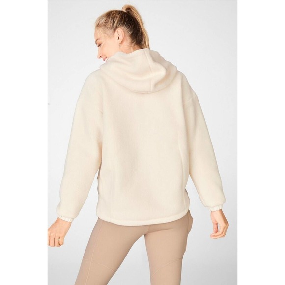 NWT Fabletics Lotta Teddy Tusk Sherpa Half-Zip Jacket Size‎ XXS 2XS Ivory Fleece - Picture 3 of 3